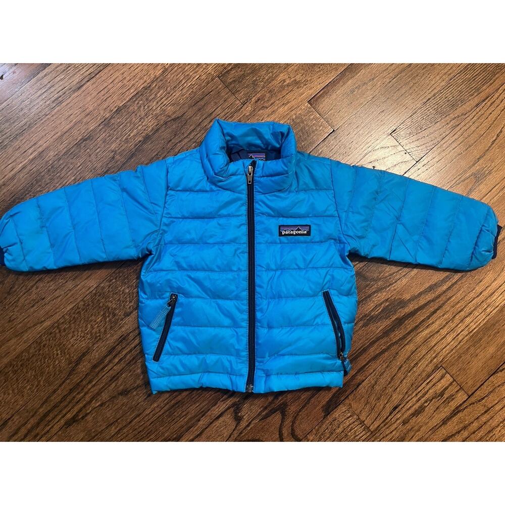 Patagonia Baby Down Sweater Puffer Jacket Coat Blue Size 3-6 Month